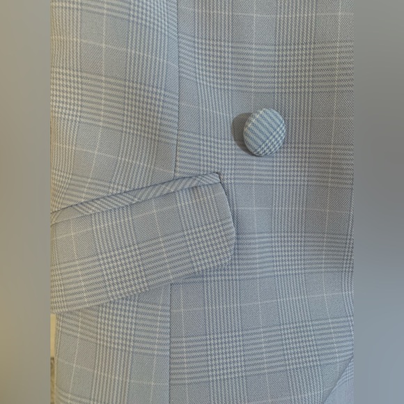 AKIRA Baby Blue Plaid Blazer/Blazer Dress - Small - Picture 5 of 8
